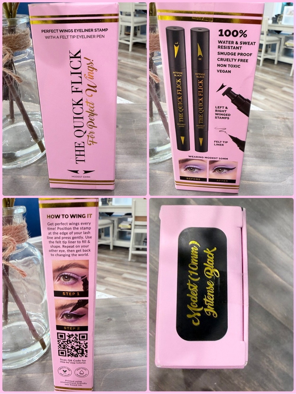 The Quick Flick Winged Eyeliner Stamp +Felt Tip Liner Modest Woman Intense Black